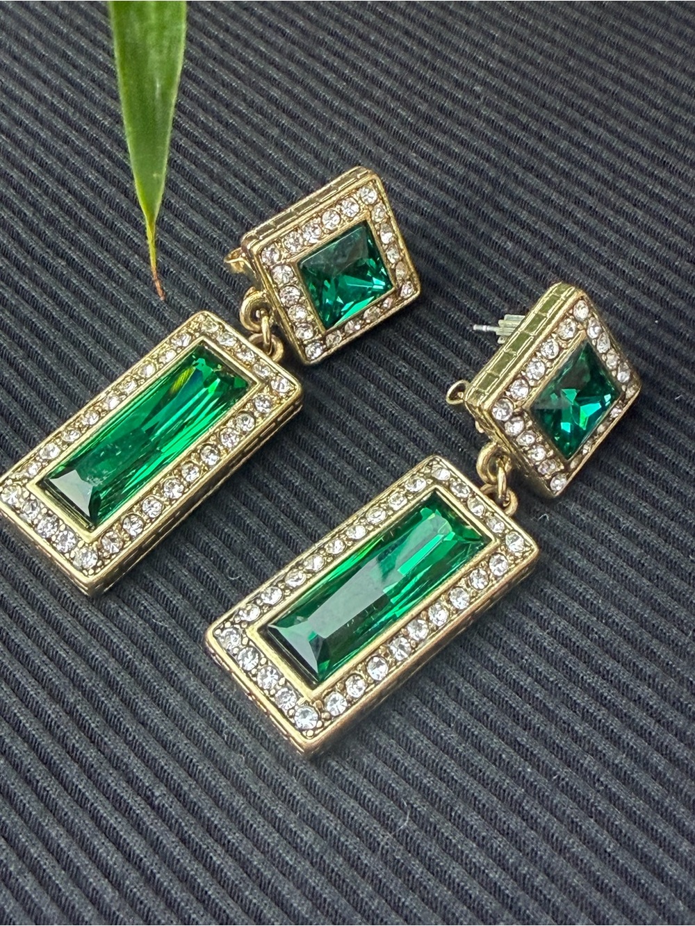Heidi Daus "Posh Classic" Crystal Art Deco Drop Earrings. *Rare Vintage